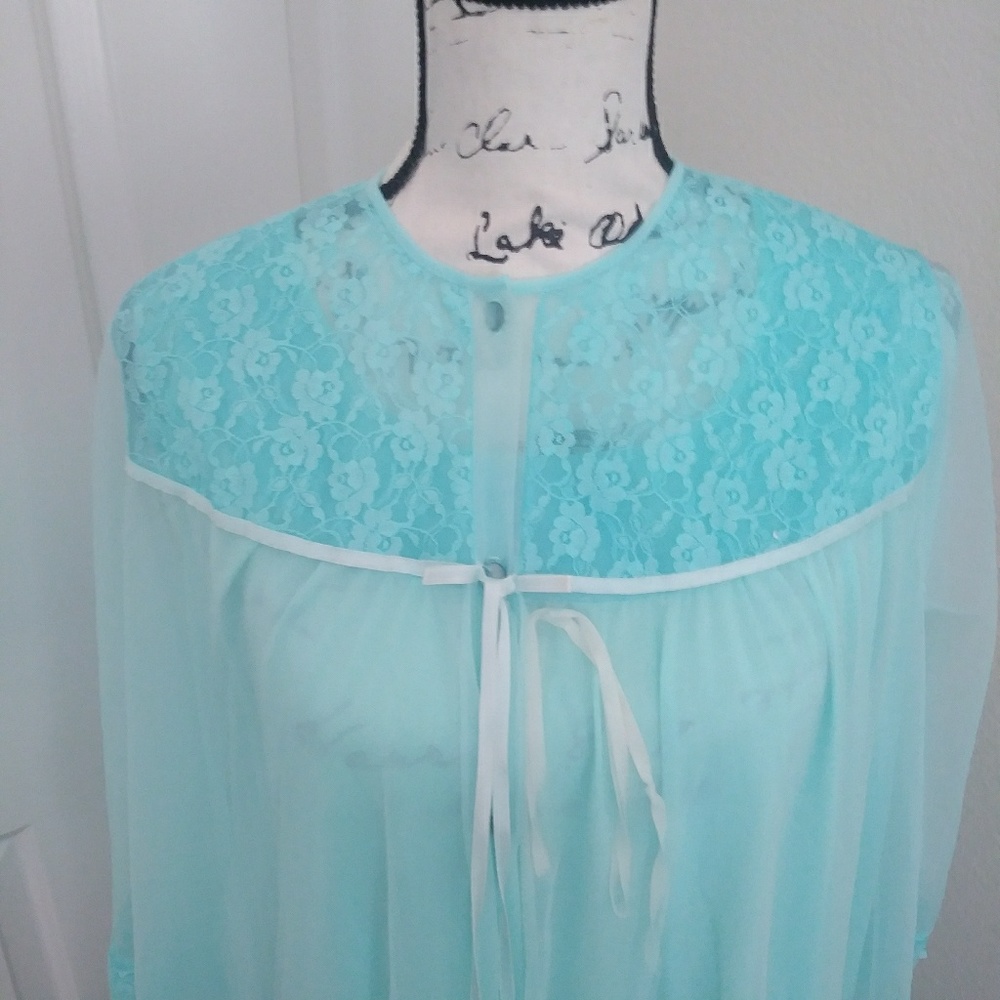Vtg Baby doll Chiffon Peignoir Set - Picture 7 of 8